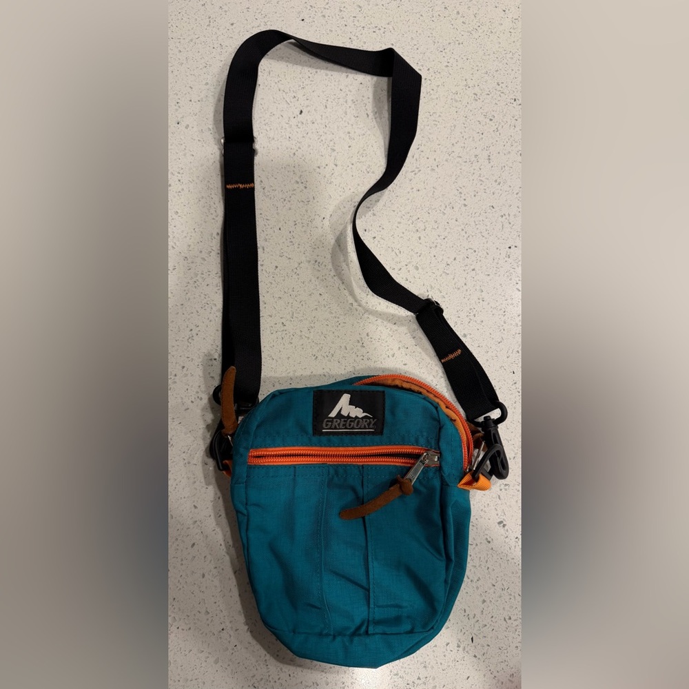 Gregory Mini Crossbody Bag with Orange Trim